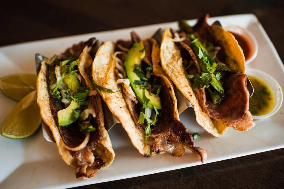 The ribeye tacos at El Charro will be on the new streamlined menu at El Charro Tacos and Tequila Bar at 561 S. Broadway. It’s expected to open in September.