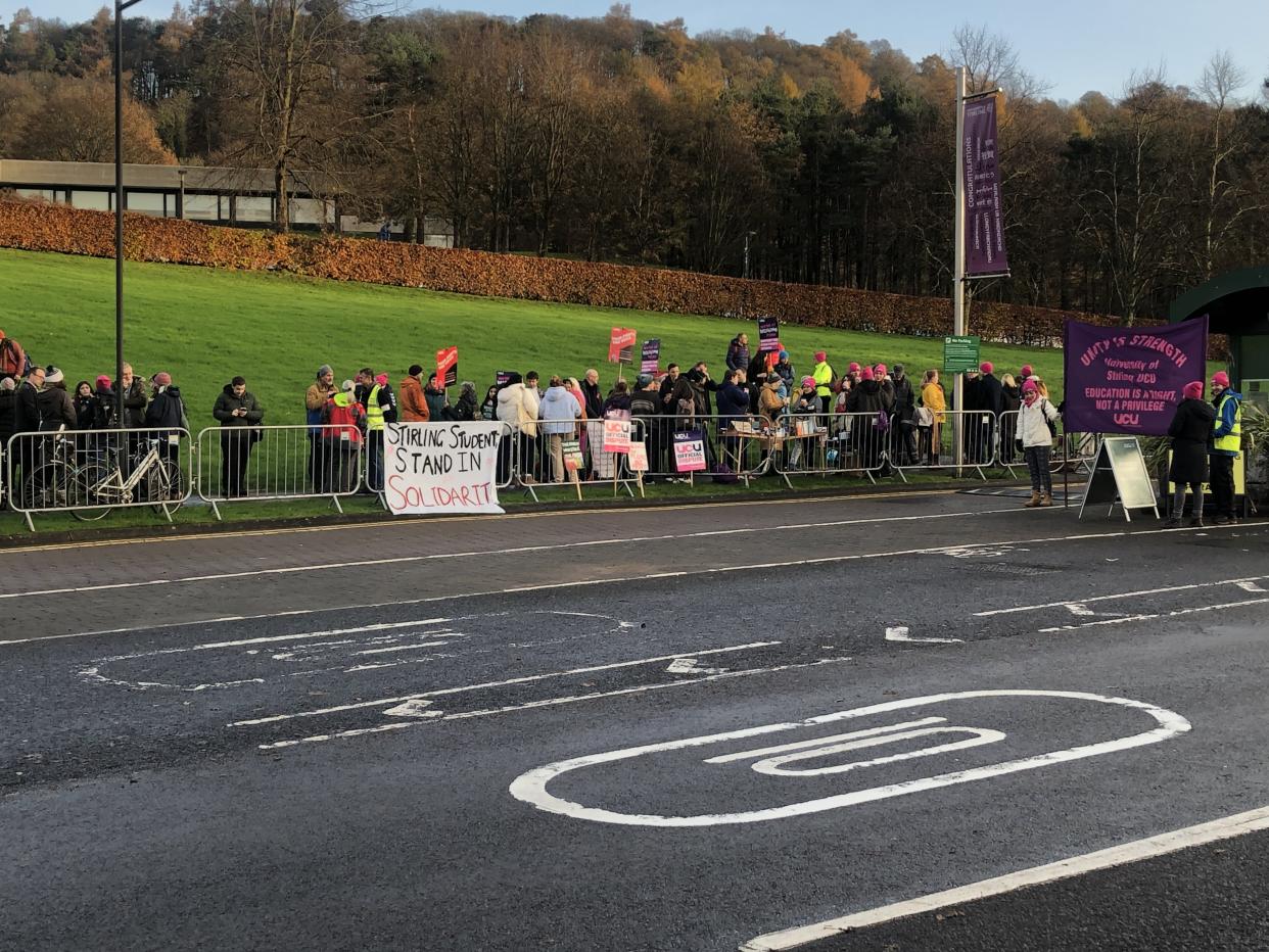 The UCU is continuing strike action in an ongoing dispute over pay, conditions and pensions (UCU/PA)