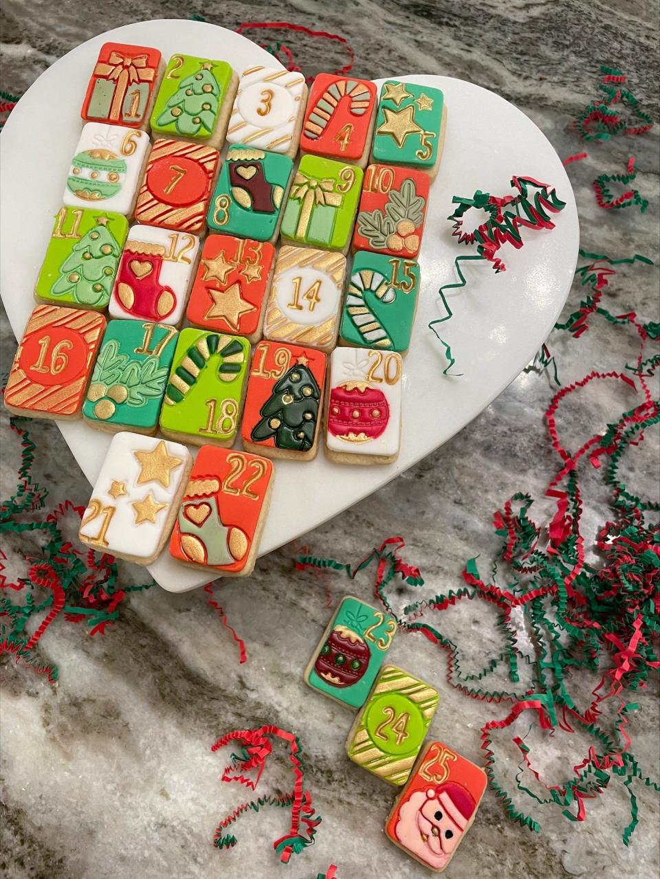 Advent cookie calendar by Bedford-based Sweets by Melissa.