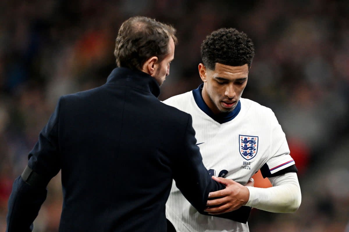 Bellingham was taken off by Southgate in the second half (The FA via Getty Images)