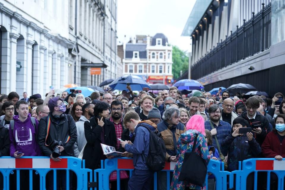 Crowds waited to board the first trains (Kirsty O’Connor/PA) (PA Wire)