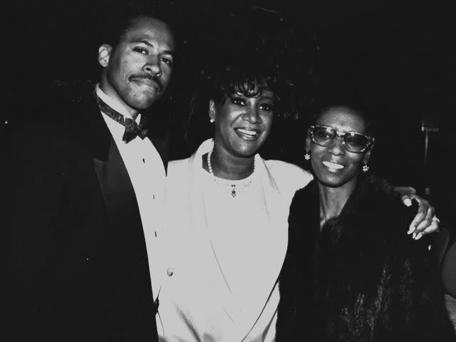 <p>Robin Platzer/Getty</p> Patti LaBelle, with her son Dodd, and sister Jackie at the Music Hall of Fame 20th Anniversary Celebration.