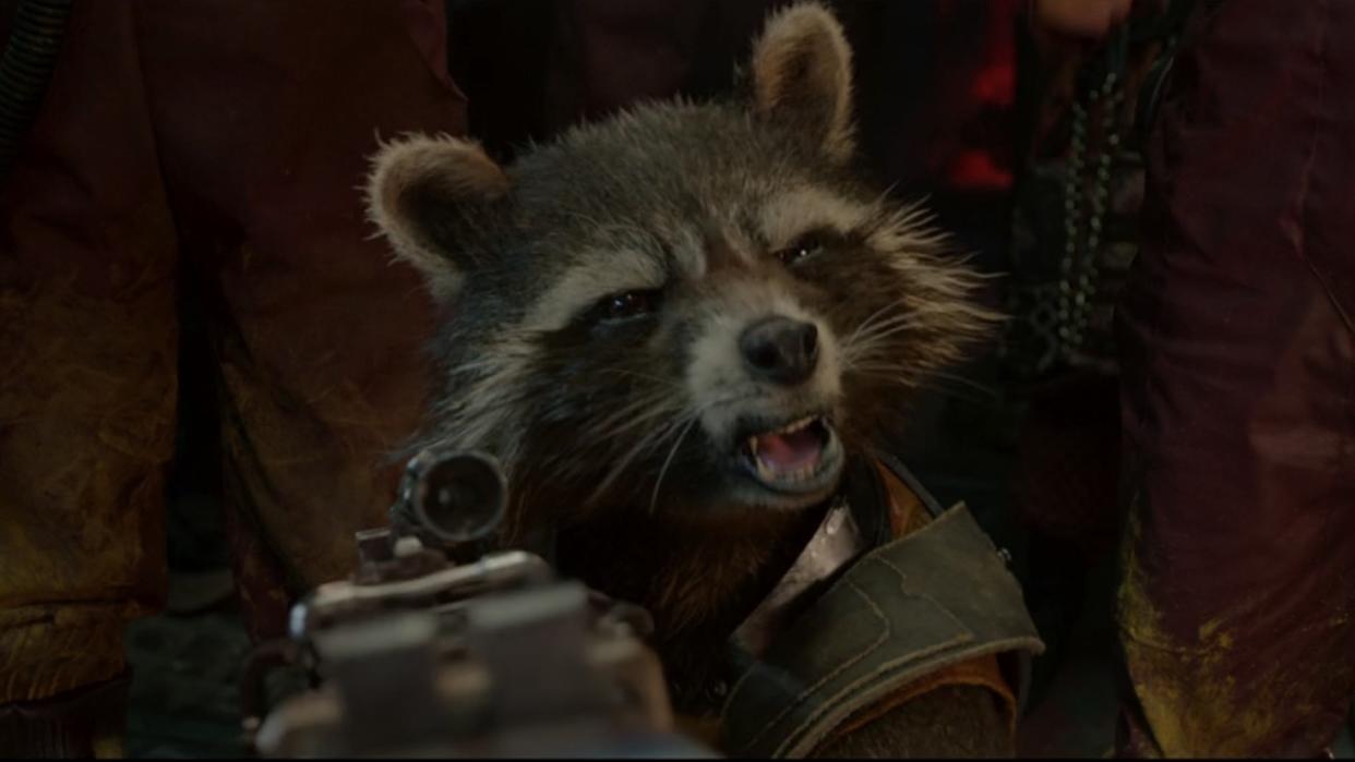  Rocket with a gun in guardians of the galaxy 