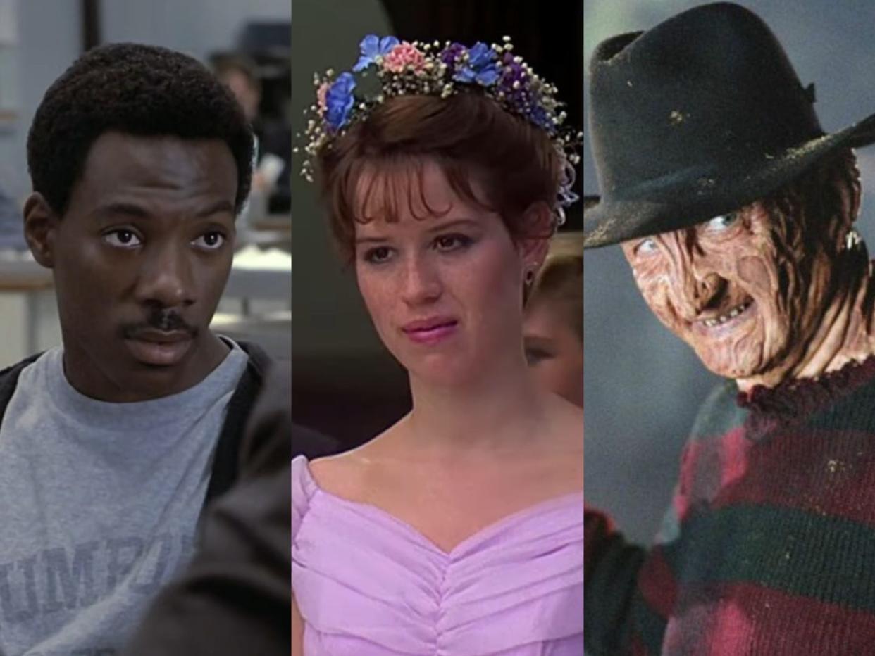 Eddie Murphy in "Beverly Hills Cop," Molly Ringwald in "Sixteen Candles" and Robert Englund in "A Nightmare on Elm Street."