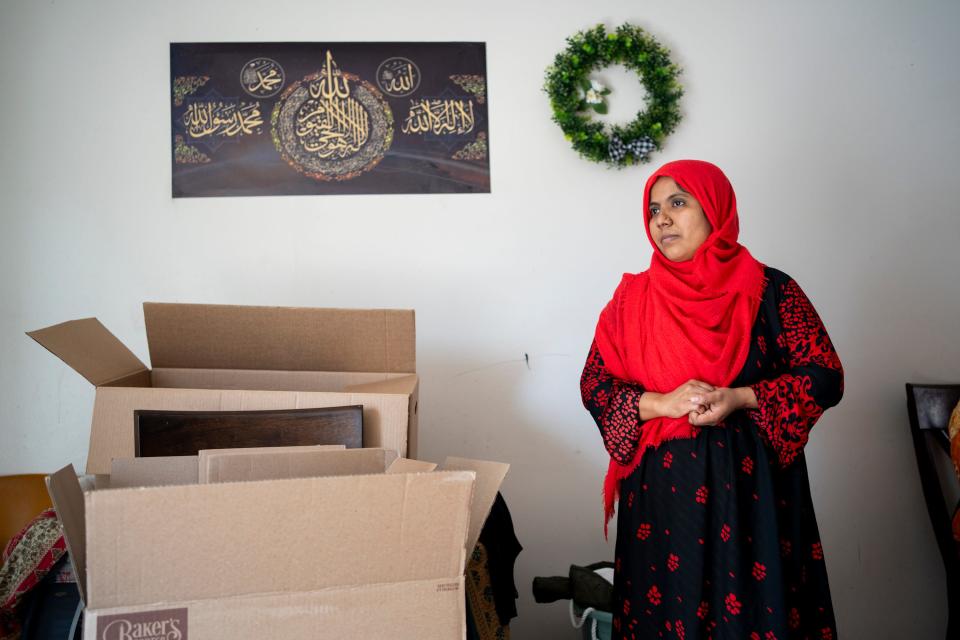 Shahida Akther and her family of six were told to move out of their apartment building at 656 Riverview Drive by May 1 after the property was bought by a new owner, Peak Property Group, which plans to make renovations.