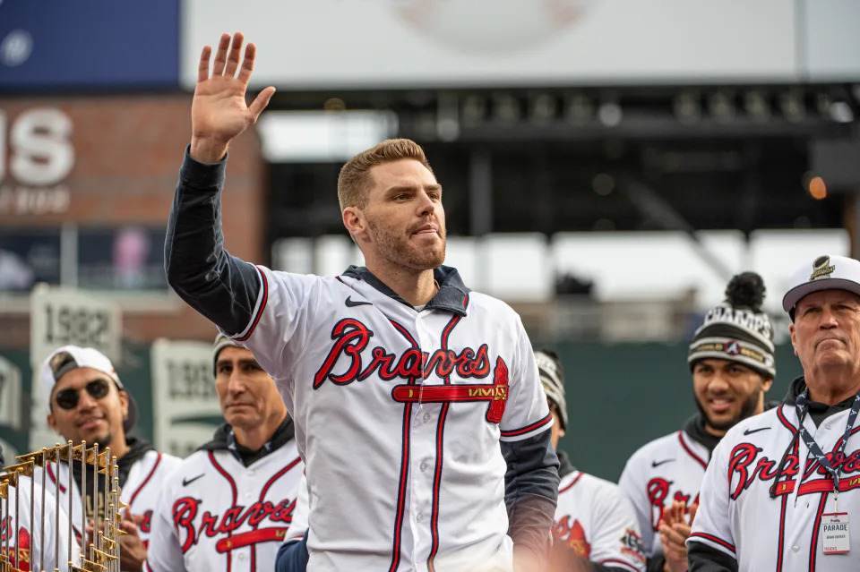 Freddie Freeman's celebratory parade through Atlanta after winning the World Series may be his last moments in a Braves uniform, (Photo by John Adams/Icon Sportswire via Getty Images)