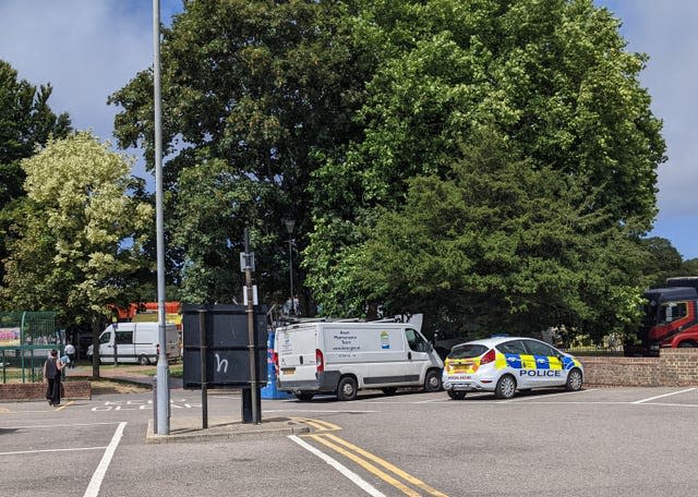 TPolice at the site in Pencester Gardens, Dover 