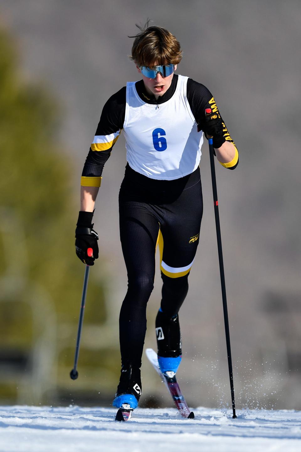 HF-L's Braden Bellizzi, shown here at the Section V championships, was the top finisher for Section V at Monday's state 7.5K classic race.