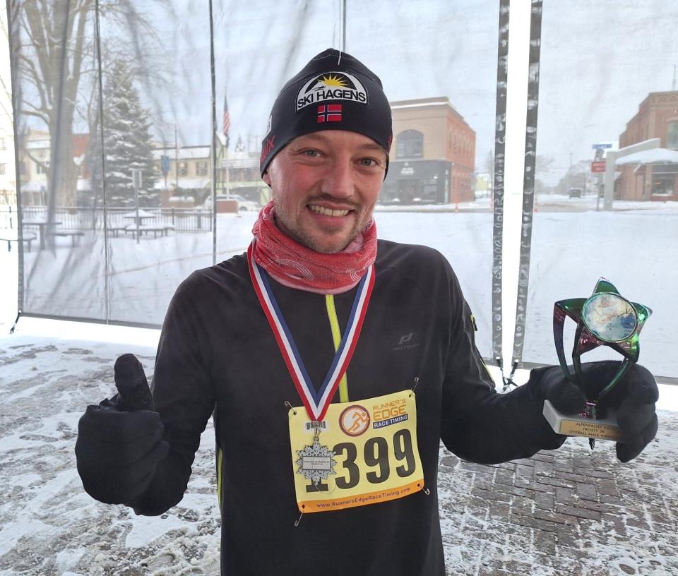 Hagen Zein was the men's winner in the Frosty 5K run on Feb. 17 at Alpenfrost with a time of 19:33.