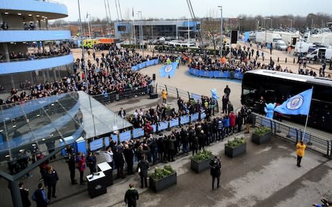 Man City outside the ground - Credit: OFFSIDE