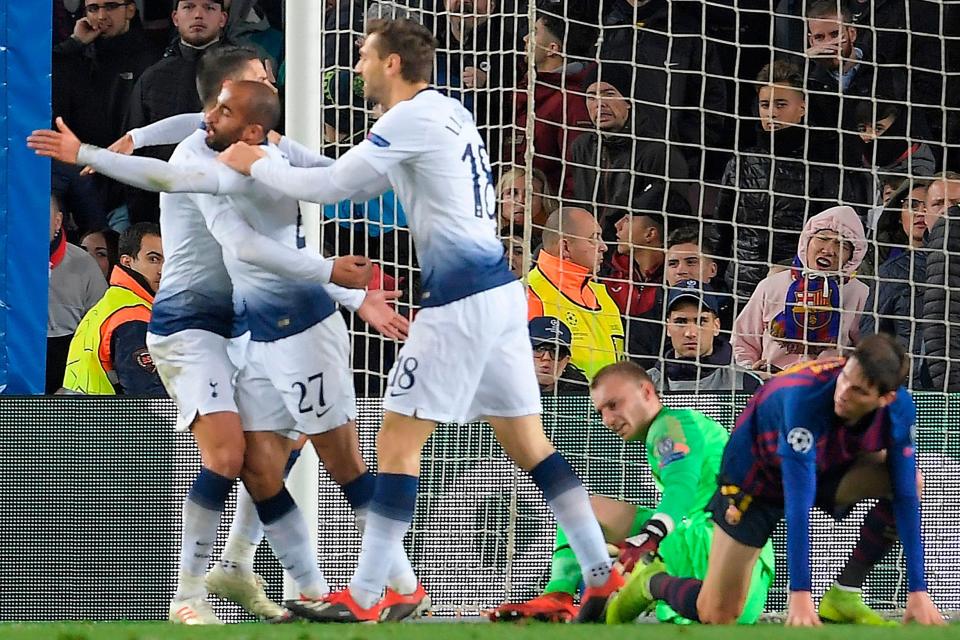 Barcelona vs Tottenham highlights: Lucas Moura goal sends Spurs into Champions League last 16