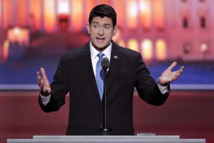 Paul Ryan of Wisconsin on the second day of the Republican National Convention, July 19, 2016. (Photo: J. Scott Applewhite/AP)