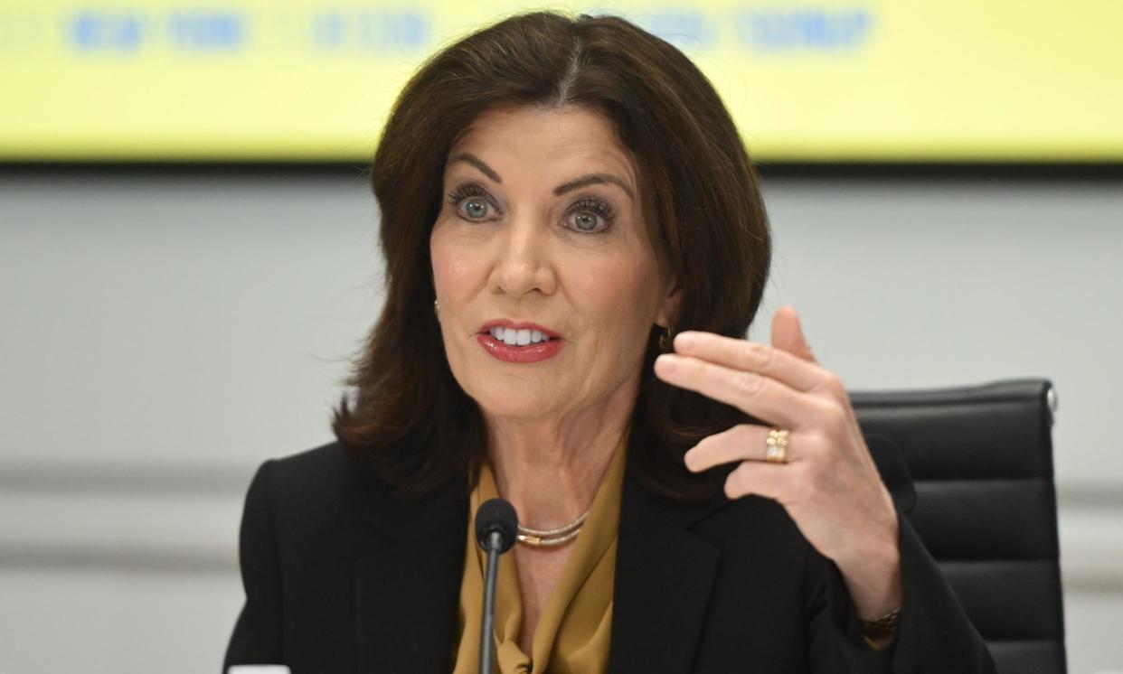 <span>Al Sharpton gave Kathy Hochul the benefit of the doubt, saying much of the Black community was ‘racially excluded from access’ to social media.</span><span>Photograph: Erik Pendzich/Rex/Shutterstock</span>
