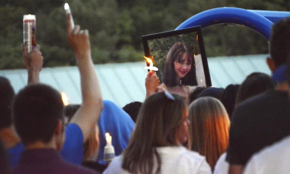 A vigil in memory of 17-year-old Bianca Devins in Utica, New York.