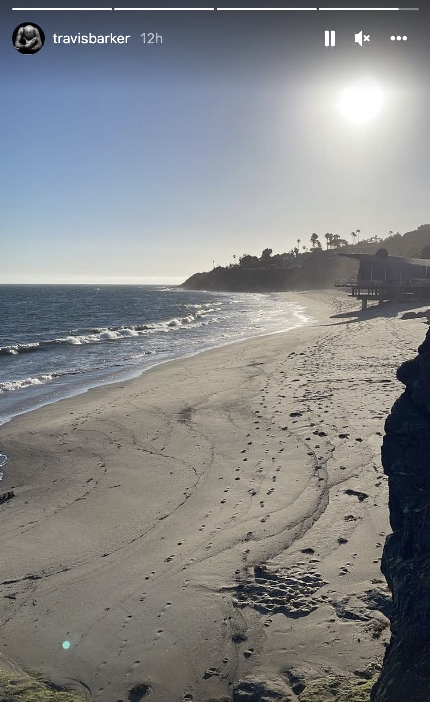 Travis Barker shares picture of the beach. (Photo: Travis Barker via Instagram)