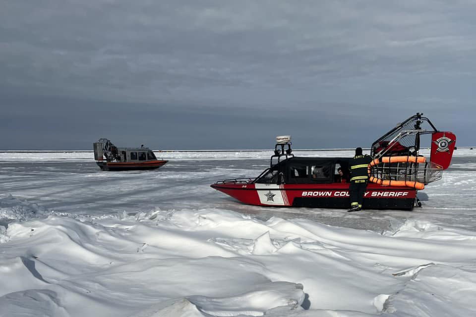 An ice rescue operation on Jan. 8, 2022. (Brown County Sheriff's Office)