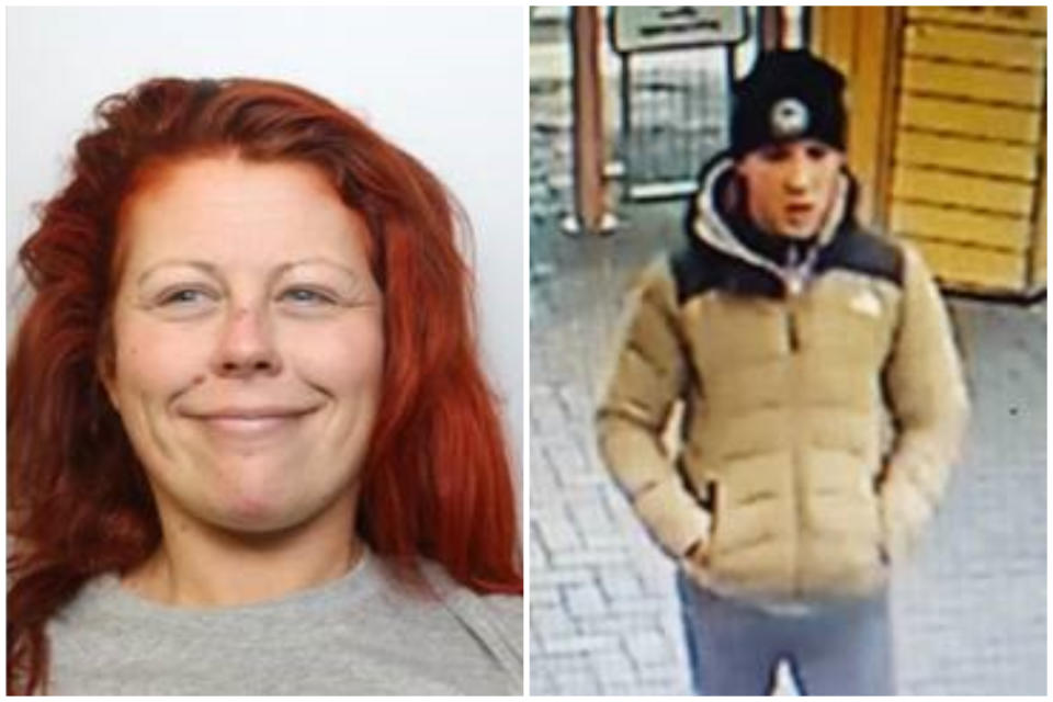 Images of Annmarie Lawton and the unknown 'Adam'. (Avon and Somerset Police)