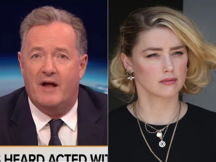 Piers Morgan reacted to Amber Heard’s trial loss (TalkTV/Getty Images)