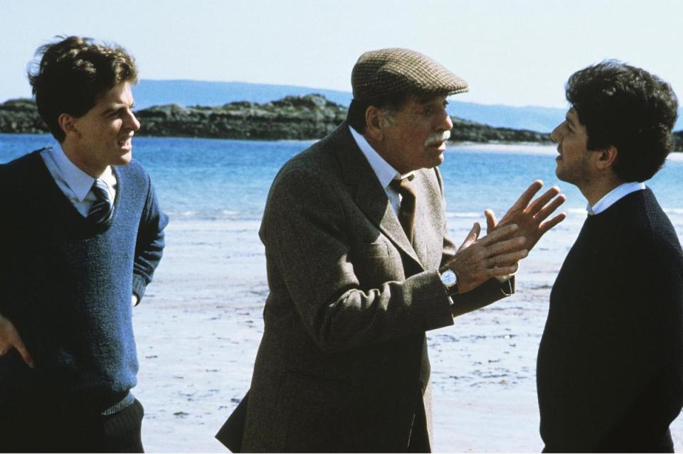 Peter Capaldi, Burt Lancaster, and Peter Riegert in Local Hero.