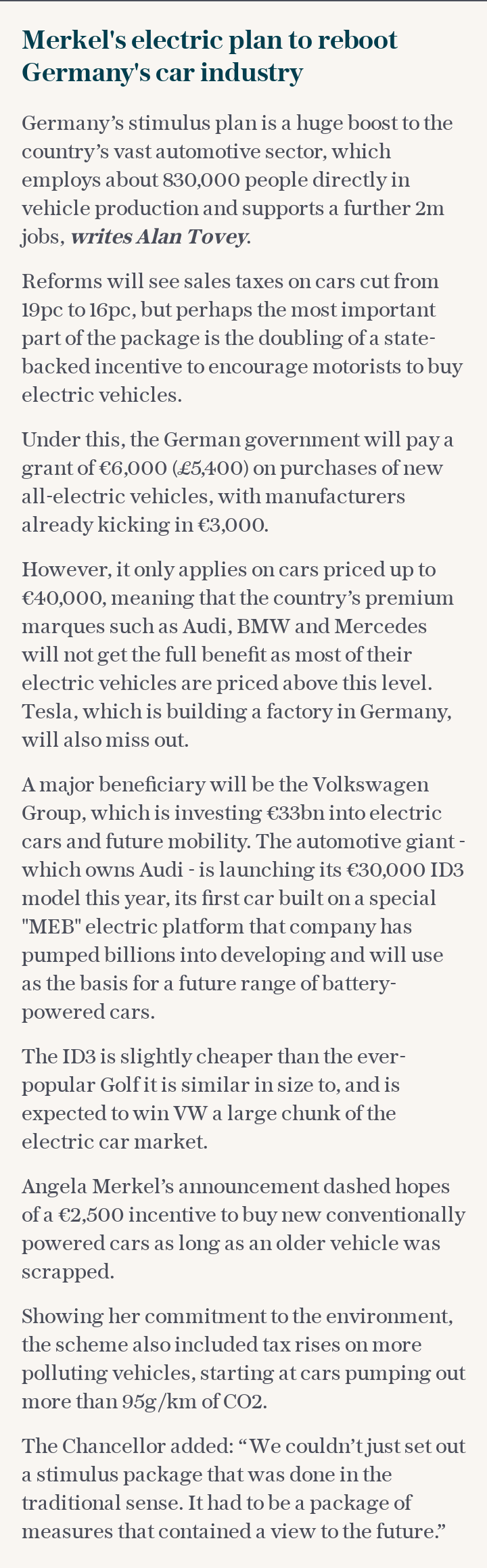 Germany's electric car subsidies