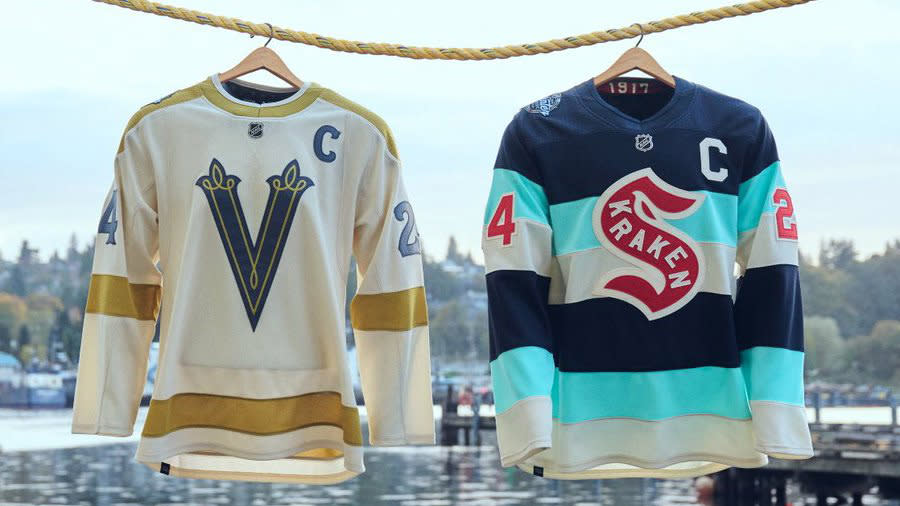 NHL, Adidas reveal outdoor Winter Classic jerseys for Kraken, Golden Knights Yahoo Sports