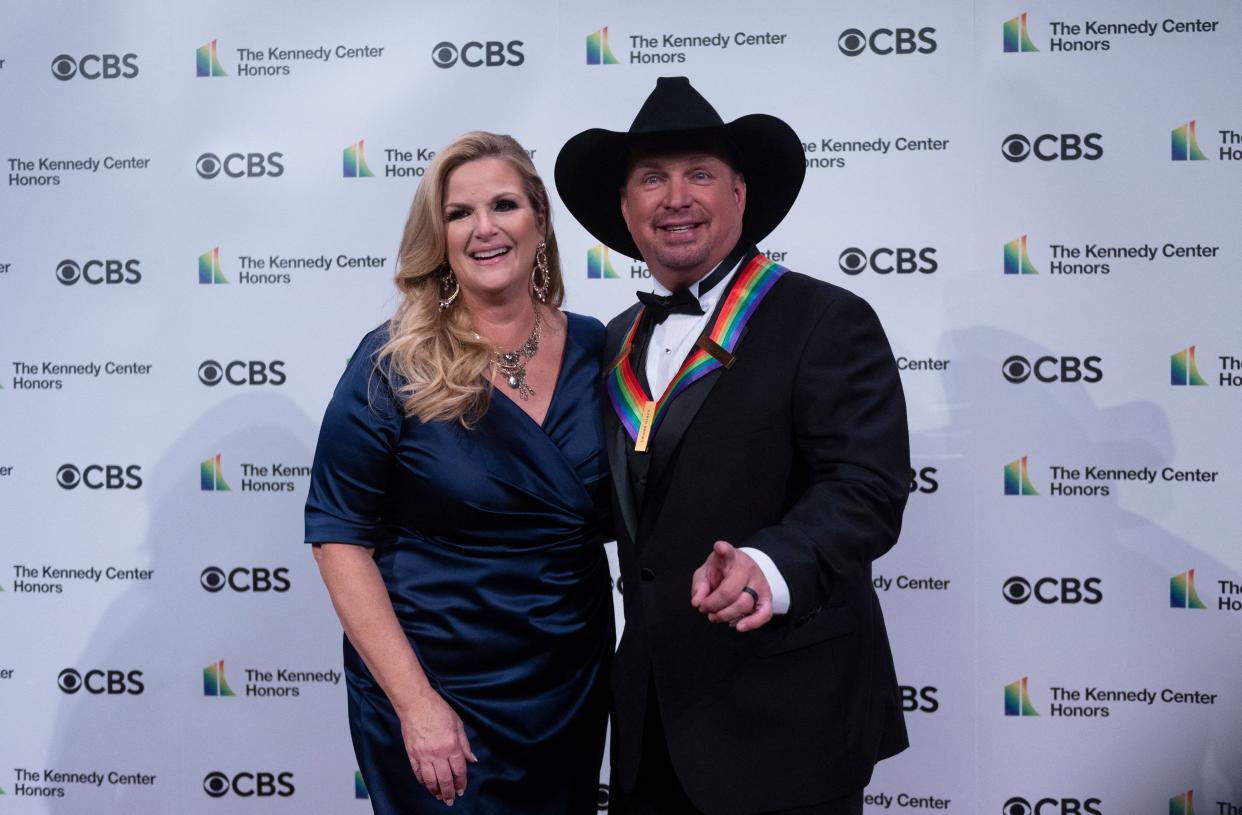 Garth Brooks and his wife Trisha Yearwood attend the 43rd Annual Kennedy Center Honor on May 21, 2021.