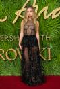 <p>She definitely lived up to that title when she wore a daring see-through black lace gown to the British Fashion Awards this week.</p>