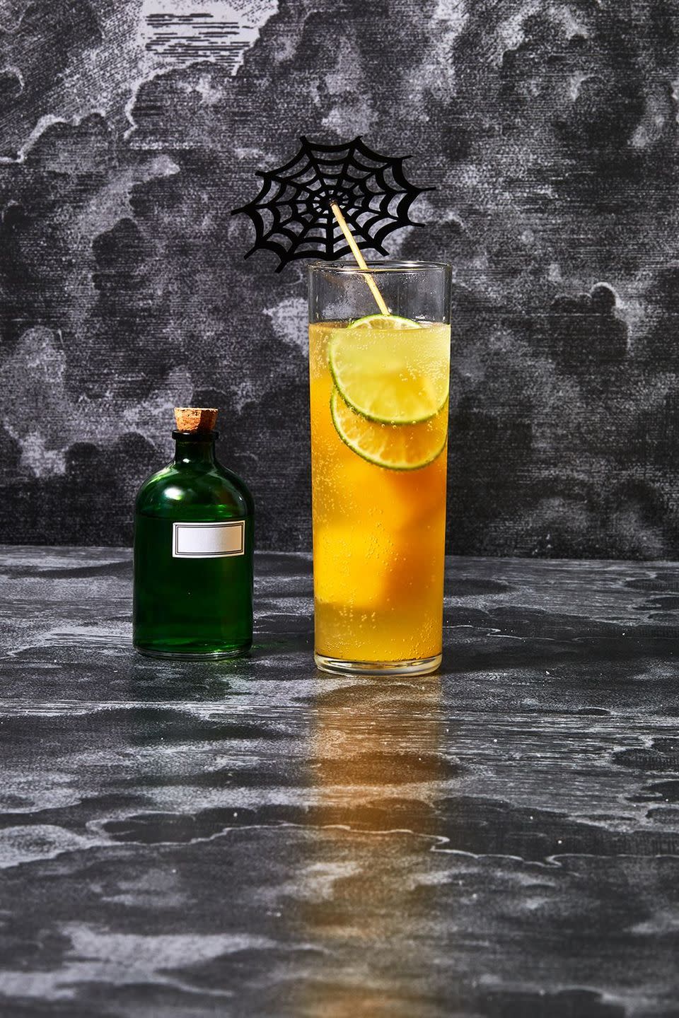 <p>Forget toil and trouble: This simple cocktail is crafted by topping ice cubes made of apricot nectar and citrus juices with sparkling wine.</p><p>Get the <a href="https://www.goodhousekeeping.com/food-recipes/a34331044/witches-brew-cocktail-recipe/" rel="nofollow noopener" target="_blank" data-ylk="slk:Witches' Brew Cocktail recipe;elm:context_link;itc:0;sec:content-canvas" class="link "><strong>Witches' Brew Cocktail recipe</strong></a>.</p>
