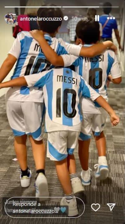 La tierna foto que compartió Antonela Roccuzzo tras el partido ante Canadá (Foto: Instagram @antonelaroccuzzo)