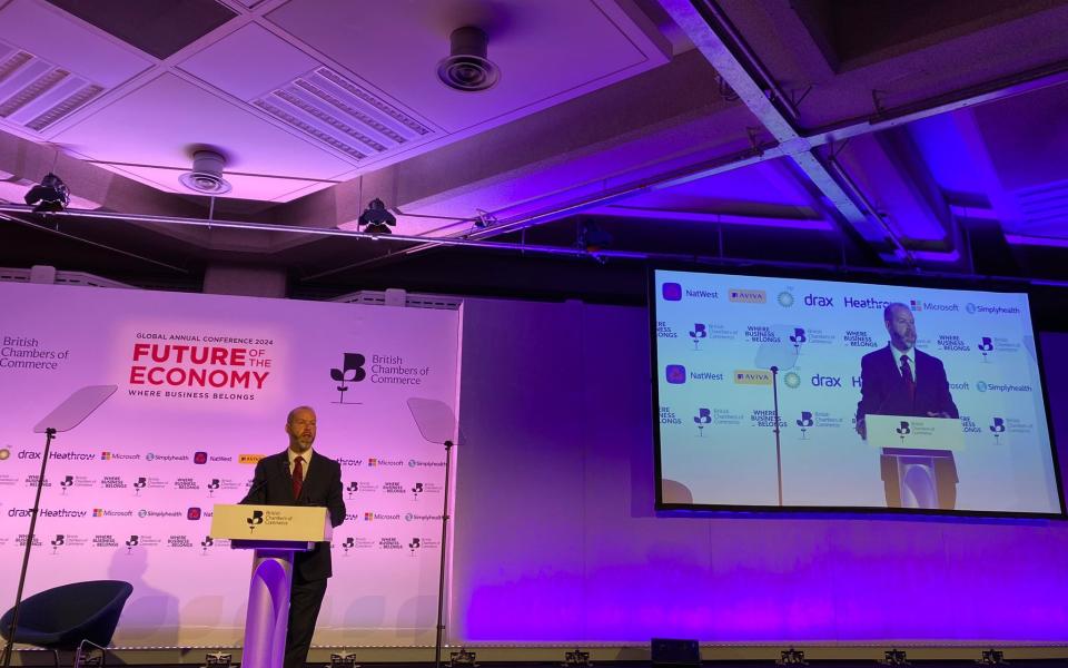 Jonathan Reynolds speaks at the British Chambers of Commerce annual conference in London