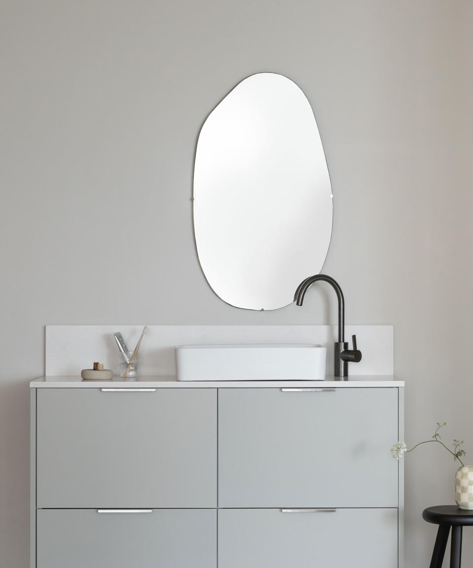 <p> One of the most popular Ikea hacks for storage and cabinet designs throughout the home, updating your doors can be a relatively easy way to give your Ikea product a whole new look, with Fronteriors providing a collection of hardware, doors, side and top panels to choose from. </p> <p> In this bathroom, the Ikea Metod cabinet frames, usually found in the kitchen, have been styled with drawers, cover panels, a plinth and chrome handles from Fronteriors to create sleek, modern bathroom vanity area, a great look for small bathroom. </p> <p> Kathryn Hawkes, co-founder of Fronteriors, says of this design, &apos;Ikea&apos;s robust Metod cabinetry is not limited to the kitchen. The series offers an array of design options for your bathrooms, with base cabinets in two depths, you can&#xA0;customize&#xA0;a solution no matter how compact or vast your bathroom space is. Create anything from a simple slimline washstand to a full-blown built in vanity of your bathroom dreams.&apos; </p>