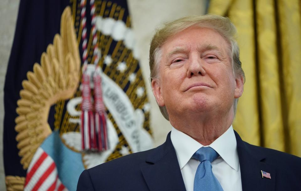 Donald Trump has awarded the Presidential Medal of Freedom to two former NBA players: Jerry West and Bob Cousy. (Mandel Ngan/AFP via Getty Images)