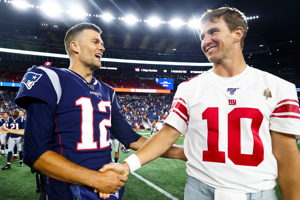 Tom Brady has lost three Super Bowls, including two to Eli Manning. (Photo by Adam Glanzman/Getty Images)