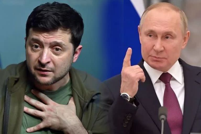 El presidente de Ucrania, Volodymyr Zelensky, y el presidente de Rusia, Vladimir Putin.