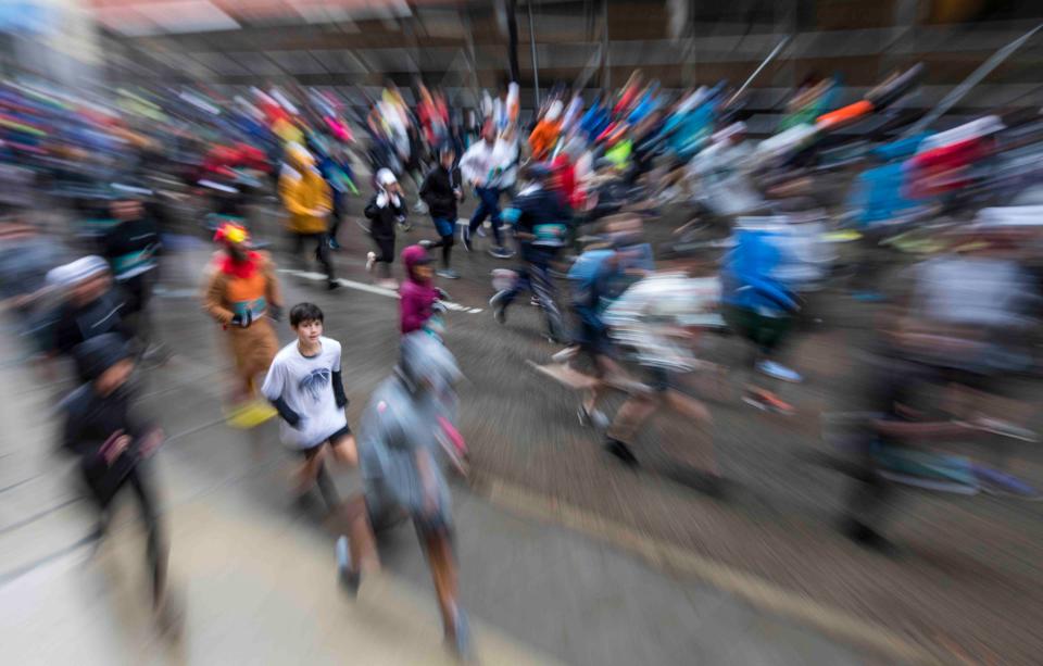 It rained the entire time, but that didn't stop thousands of runners taking part in the Western and Southern Thanksgiving Day Race in downtown Cincinnati in 2021. The Thanksgiving Day 10k tradition started in 1908. It was only cancelled in 1918, 1936 and 2020. It takes place this year on Nov. 24, 2022.