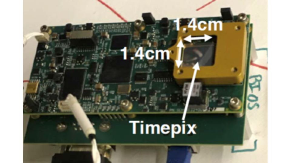 a small circuit board is seen against a white background.