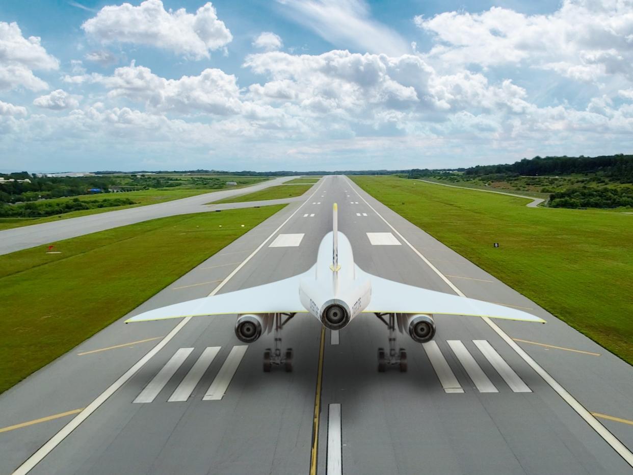 Boom Supersonic takeoff.