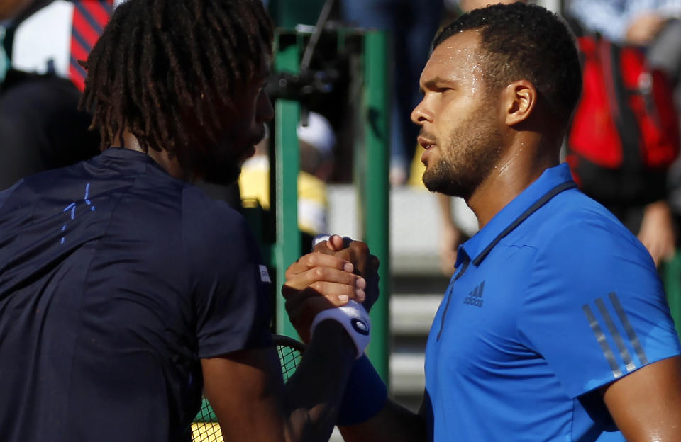 Gaël Monfils et Jo-Wilfried Tsonga à Monte-Carlo en 2016.