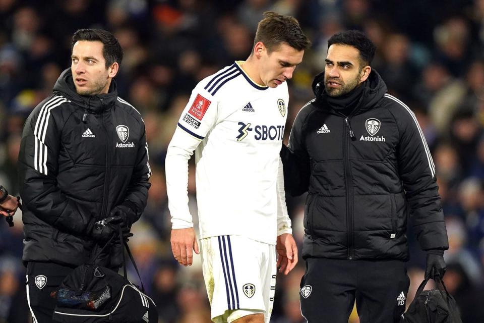 Defender Max Wober has missed Leeds’ last four matches due to a hamstring injury (Mike Egerton/PA) (PA Wire)
