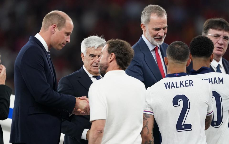 Gareth Southgate is consoled by The Prince of Wales