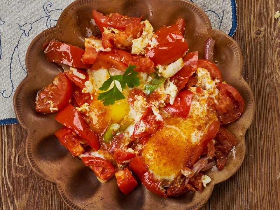 Eggs with Tomatoes - Easy Afghani Style Breakfast