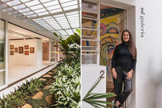 <p>Carmen Campos</p> From left: The Luciana Brito Gallery, located in a house designed by Brazilian architect Rino Levi; artist and proprietor Maria Monteiro at Sé Galeria.