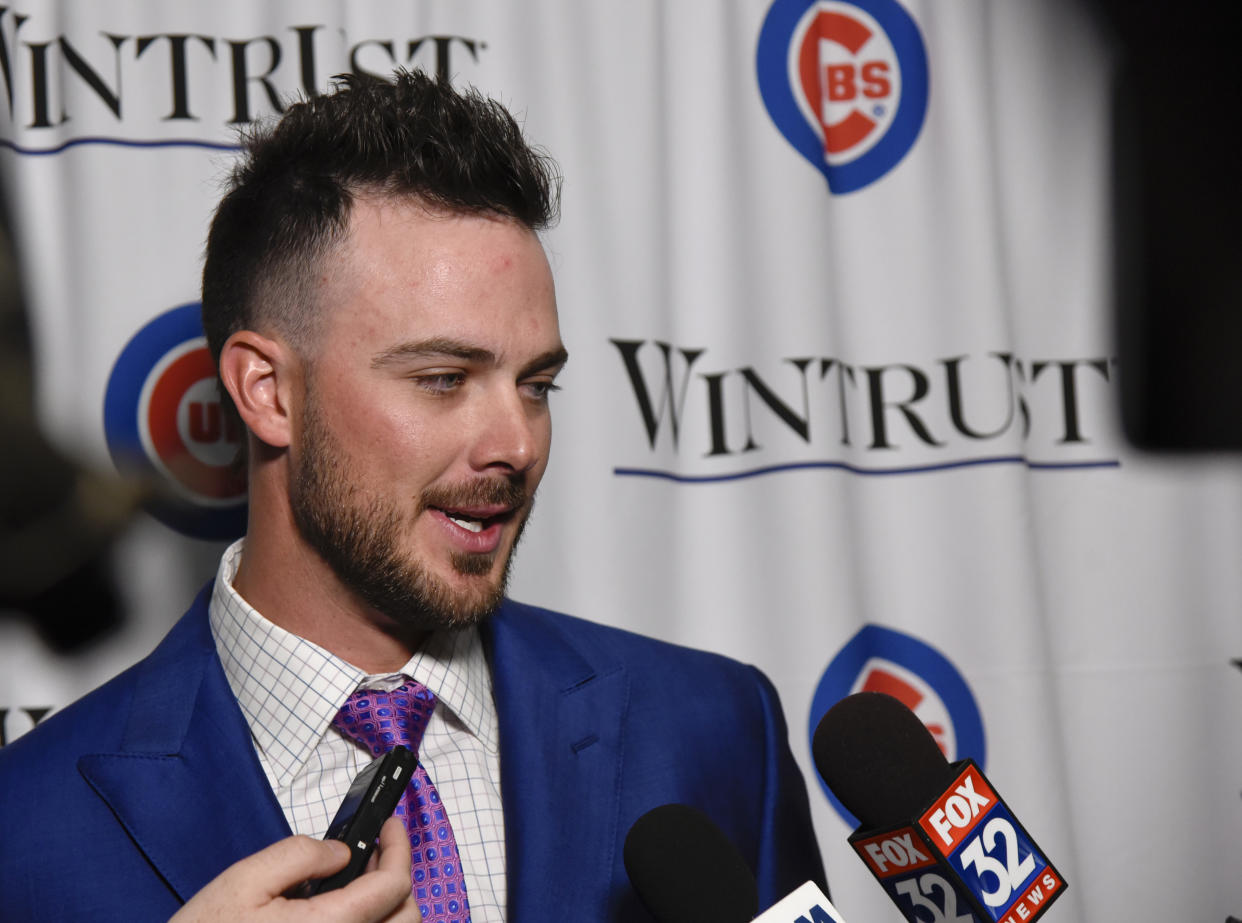 Kris Bryant is in trouble with Cardinals fans. (AP Photo/Matt Marton)