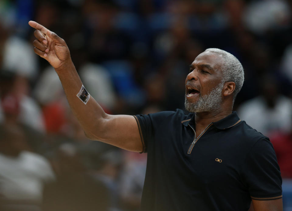 Killer 3s head coach Charles Oakley looks on during the BIG3 Playoffs at Smoothie King Center on August 25, 2019 in New Orleans, Louisiana. (Photo by Sean Gardner/BIG3 via Getty Images)