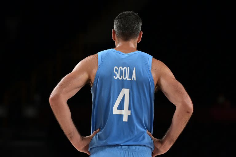 Scola para siempre: una de sus últimas postales como jugador, en el partido contra Australia en Saitama, durante los Juegos Olímpicos de Tokio
