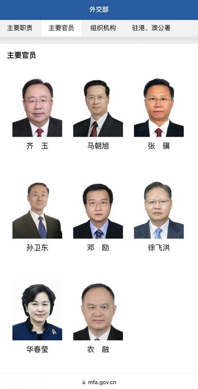 中國外交部網站上，已不見秦剛個人大頭照與姓名，引發外界更加好奇。   圖：翻攝自@fangshimi