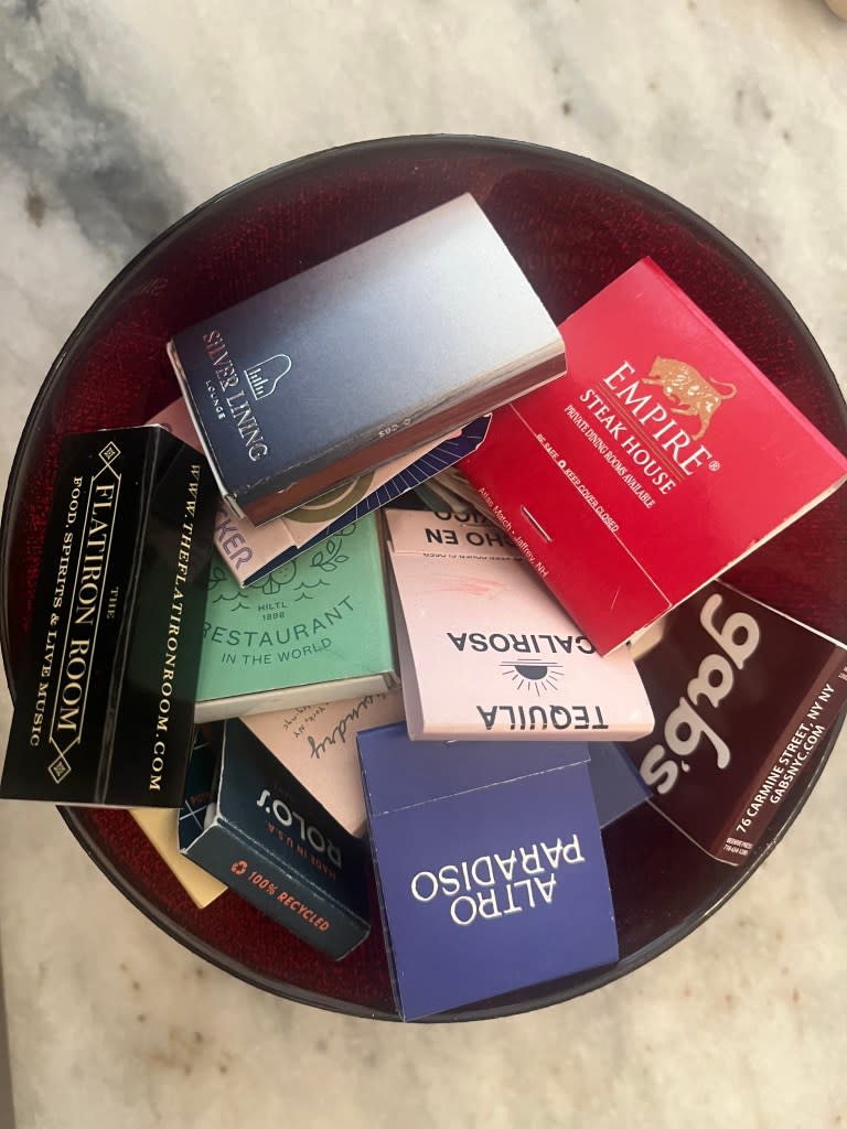 Matchbook collectors have discovered the website MatchbookTraveler.com, which lists locations of restaurants and bars around New York and across the country that have matchbooks. Courtesy of Marie Assante