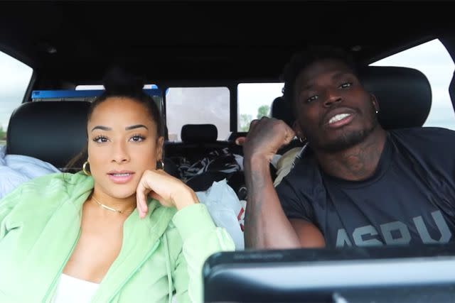 <p>Keeta and Cheetah Youtube</p> Keeta Vaccaro and Tyreek Hill film a YouTube video together.