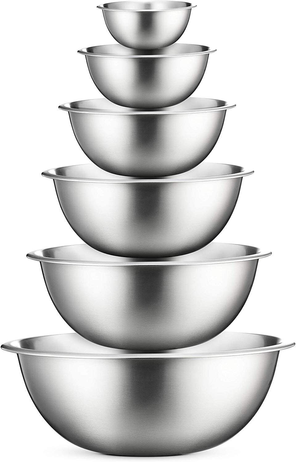 This six-piece set of premium stainless steel mixing bowls has a 4.6-star rating and over 5,000 reviews. Find it for $24 on <a href="https://amzn.to/3auRlhD" target="_blank" rel="noopener noreferrer">Amazon</a>.