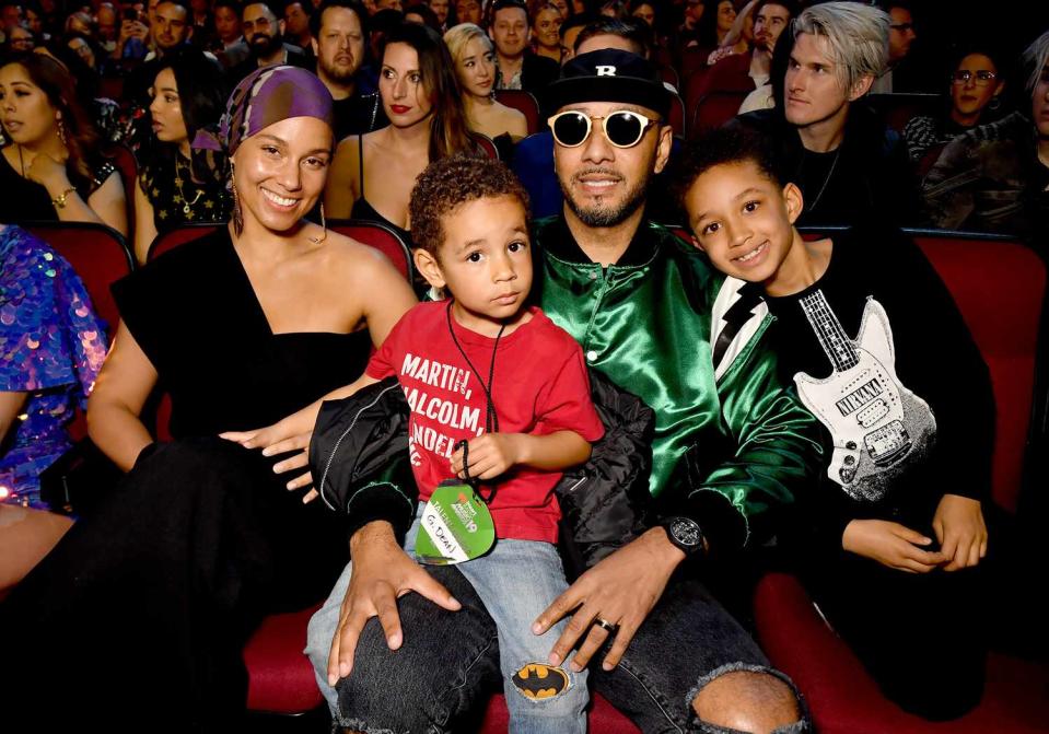 Alicia Keys, Swizz Beatz and family attend at the 2019 iHeartRadio Music Awards which broadcasted live on FOX at the Microsoft Theater on March 14, 2019 in Los Angeles, California